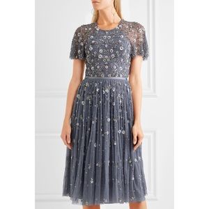 NWT Needle & Thread Light Blue Comet Midi Dress